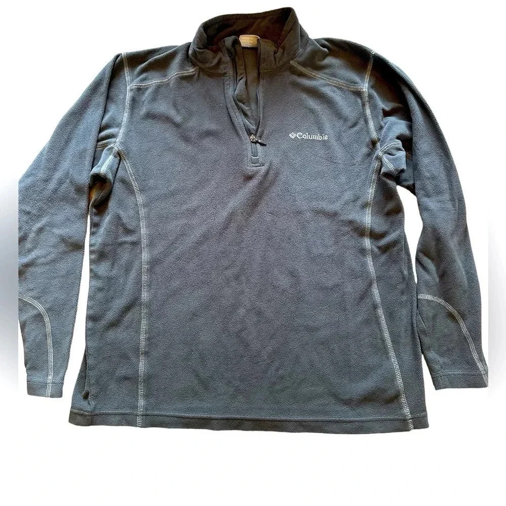 Columbia Gray Quarter Zip Pullover Lightweight Sweater Sweatshirt Size Small